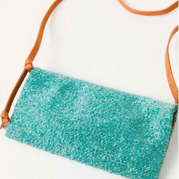 Urban Outfitters Plus One‎ Embellished Sparkle Crossbody Bag, Mint Green, NWT - Picture 7 of 7